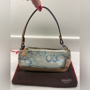 Y2K Coach Demi Signature canvas bag in Shades of Blue with original dust bag